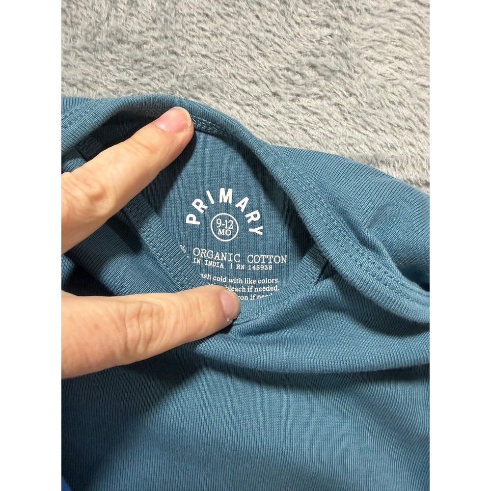 Primary H&M Baby 9-12M Organic Cotton Sleeper Bodysuits Pant Bundle 5pc Blue Set - Picture 5 of 7